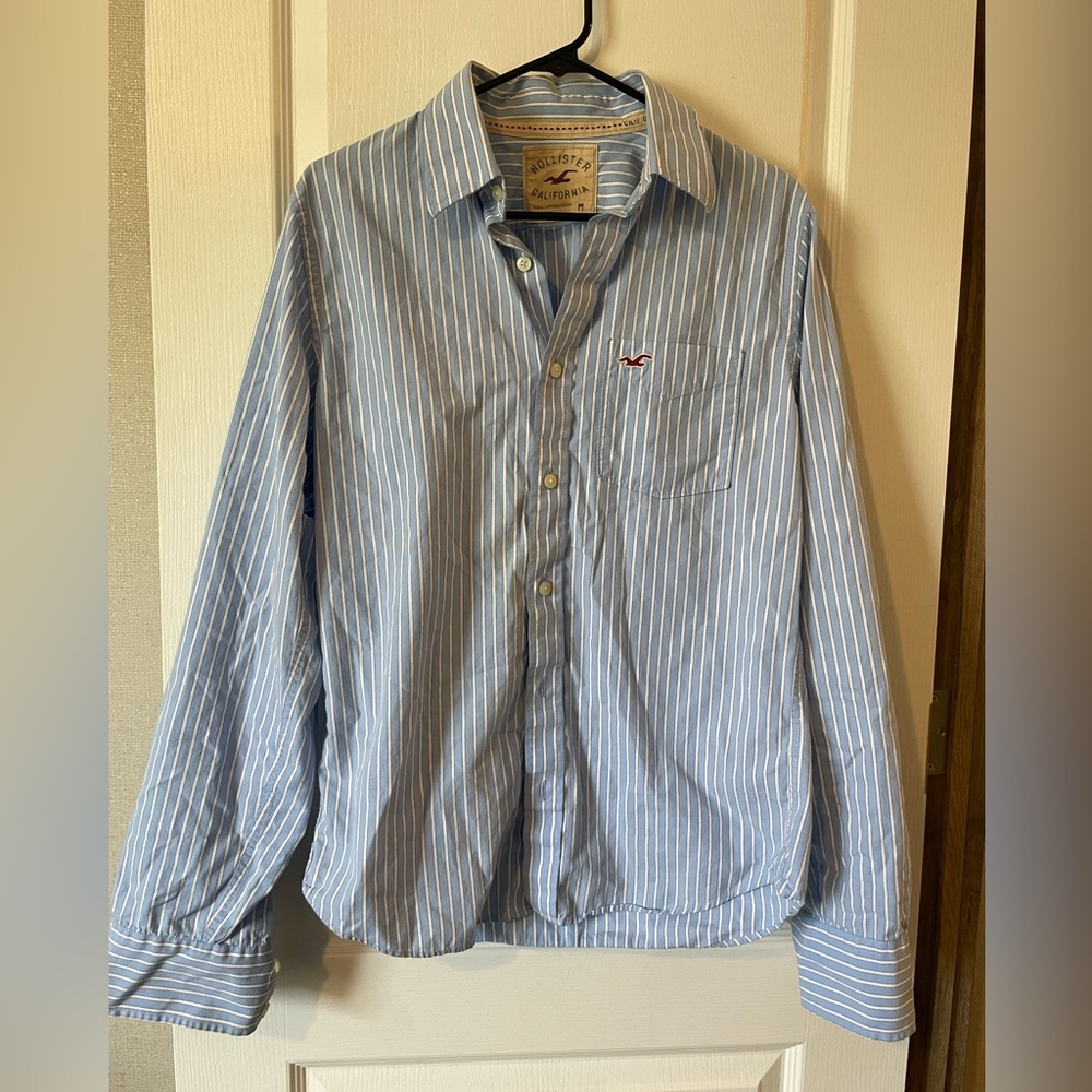 Hollister Blue Casual Button Down Shirt
